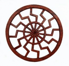 Schwarze Sonne groß (Holz Wandschmuck)