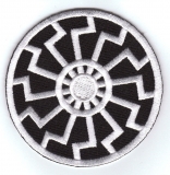 Schwarze Sonne (weiss) Aufnäher