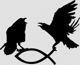 Raben greifen Christenfisch (Car Sticker)